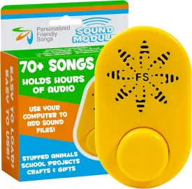 2 Hr Voice Recorder for Stuffed Animals by Friendly Songs - This Sound Module can Hold 70  Songs in The Voice Box for Personalized Stuffed Animals and Custom Plush Teddy Bears with Voice Recordings