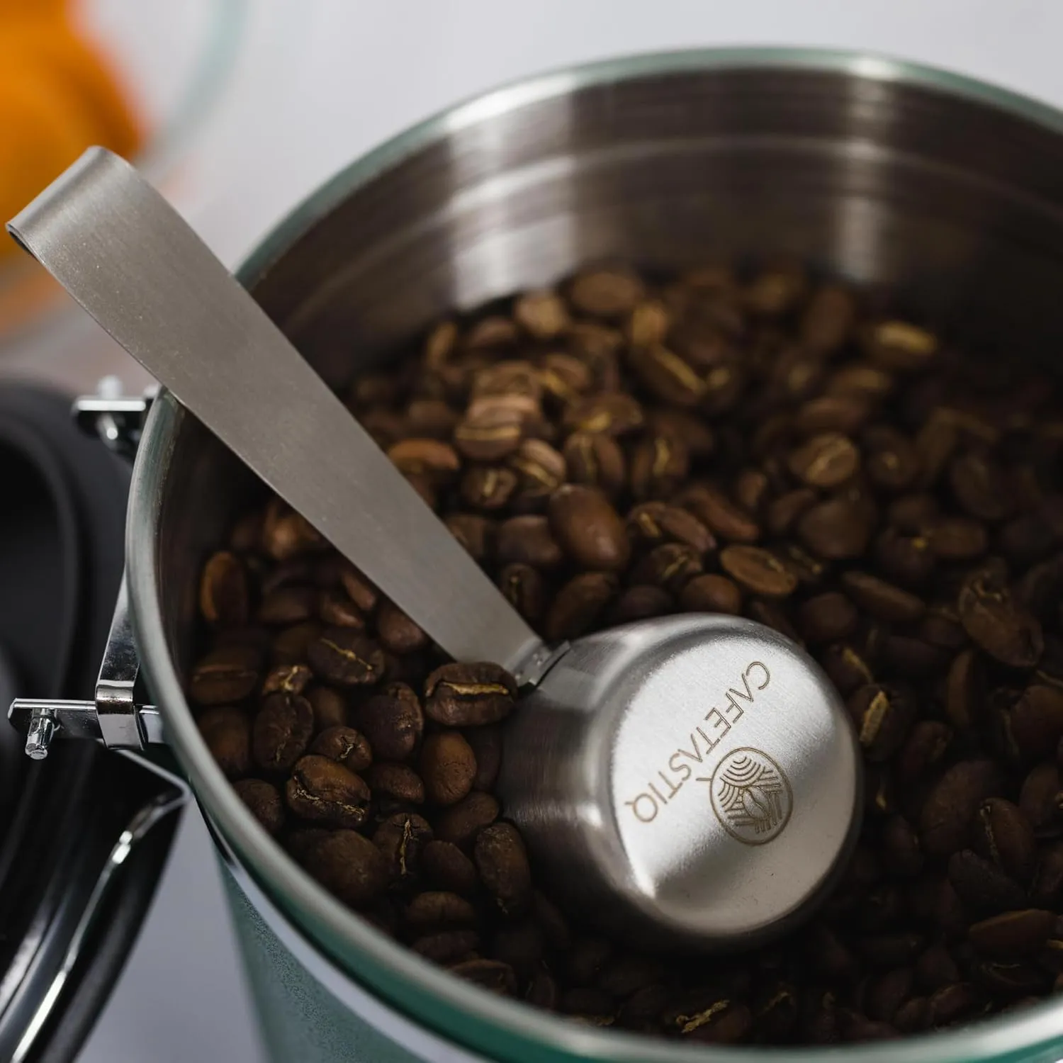 38oz / 22oz Coffee Canister  Airtight Stainless Steel Storage Container with Date Tracker & Scoop, Sealed Jar for Grounds, Beans, Tea, Flour, Cereal, and Sugar (Green Vibes, 22OZ)