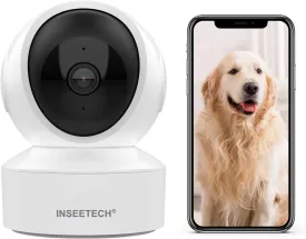 4MP Indoor Wireless Security Camera, 2.4/5Ghz Pet WiFi Camera with PTZ Auto Tracking, 5g Baby Cam for Dog Cat Home/House Security, Motion Detection, Phone APP Control, 24/7, 2-Way Talk