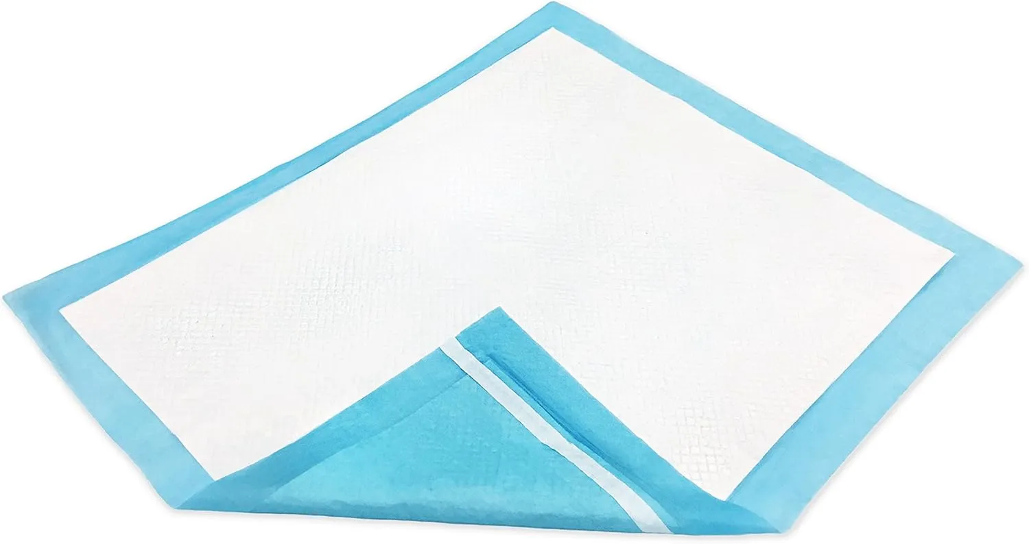 Abena Essentials Disposable Underpads w/ Adhesive Strips, 30" x 36", 10 Count (Pack of 1), Blue