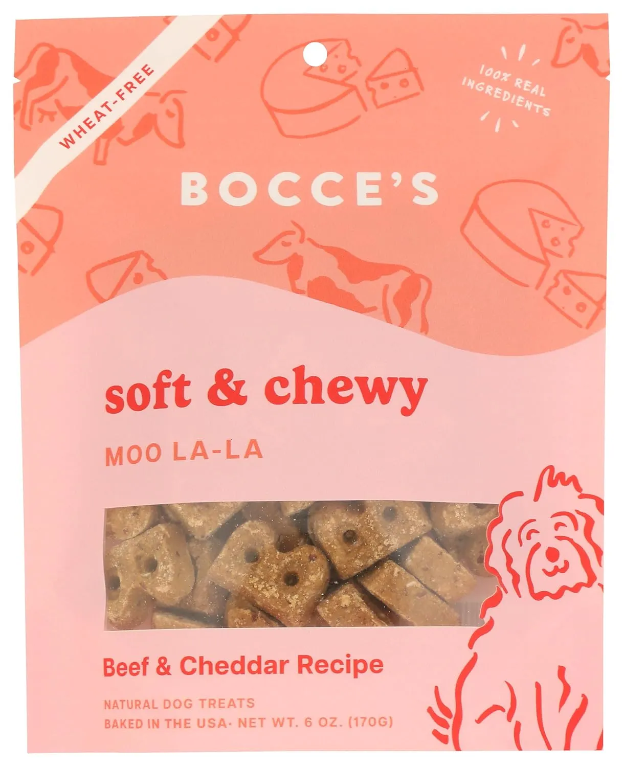 Bocce's Bakery Moo La-La Soft & Chewy Dog Treat, 6 OZ