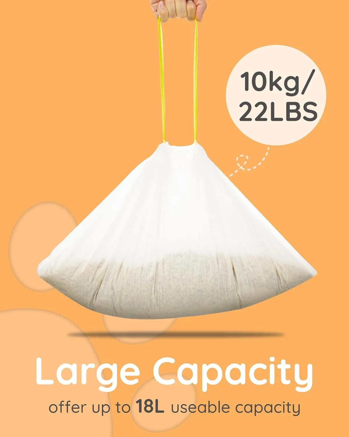 Cat Litter Box Liners with Drawstring 20 Count, 23x14 Kitty Litter Box Bags Leak-Proof liners Fit for Purax/PuraMax with 10KG/22LBS Load Capacity, Small