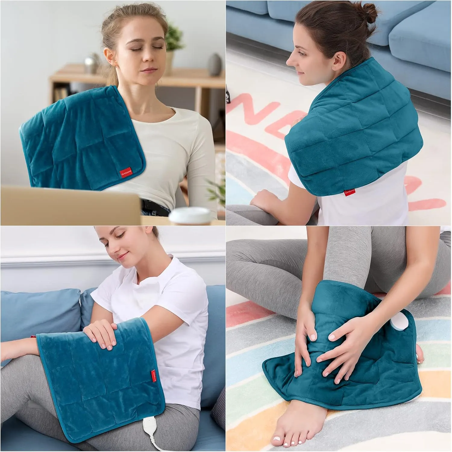Comfytemp Weighted Heating Pad for Back & Cramps, Father's Day Gifts, Birthday Gifts for Mom Dad Women Men, 2.2lb Electric Neck Shoulder Heat Pad for Pain Relief, FSA HSA Eligible, 2H Auto-Off, 12x24