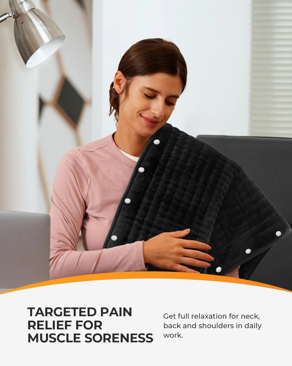 CooCoCo Large Heating Pad for Back Pain Relief, FSA HSA Eligible Foot Warmer with 10ft Cord, Electric Heating Pad for Feet Period Cramps, Machine Washable, 17"x33", Gifts for Dad Mom Women Men