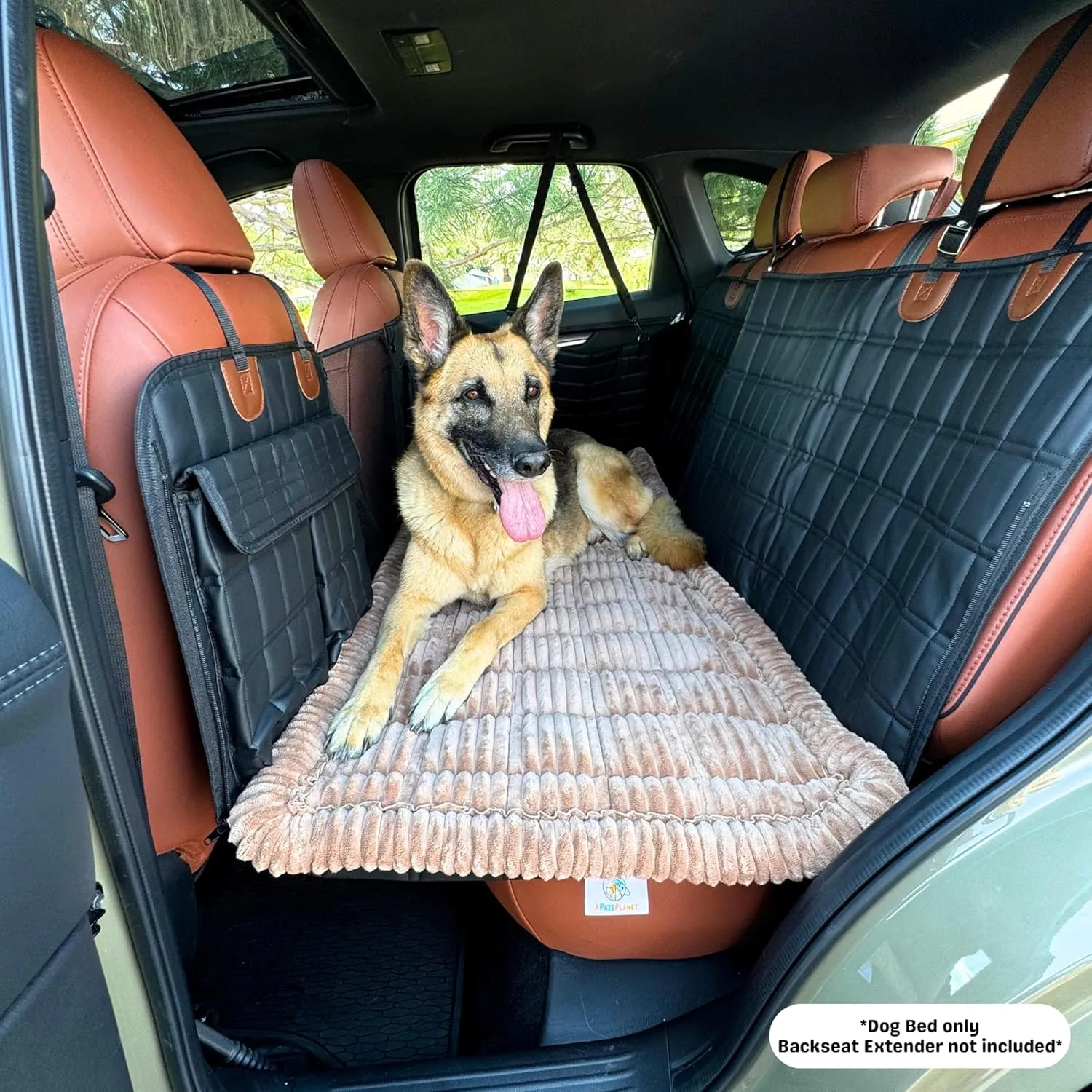 Deluxe Dog Bed Brown, Pad Topper, Pet Bed Mat, Non-Slip Bottom, Couch Cover Blanket, Dog Travel Bed, Custom Fit Cushion for Backseat Extenders, and Seat Covers