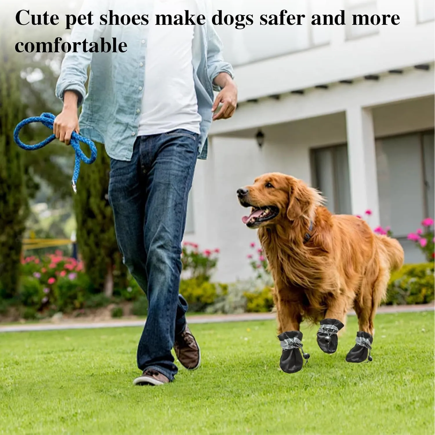 Dog Boots for Small Medium Large Dogs with Reflective Strap, Anti-Slip Dog Shoes for Hot Pavement, Dog Booties and Paw Protectors for Cat Pet Doggie Hiking Hardwood Indoor Outdoor (Pink 5)