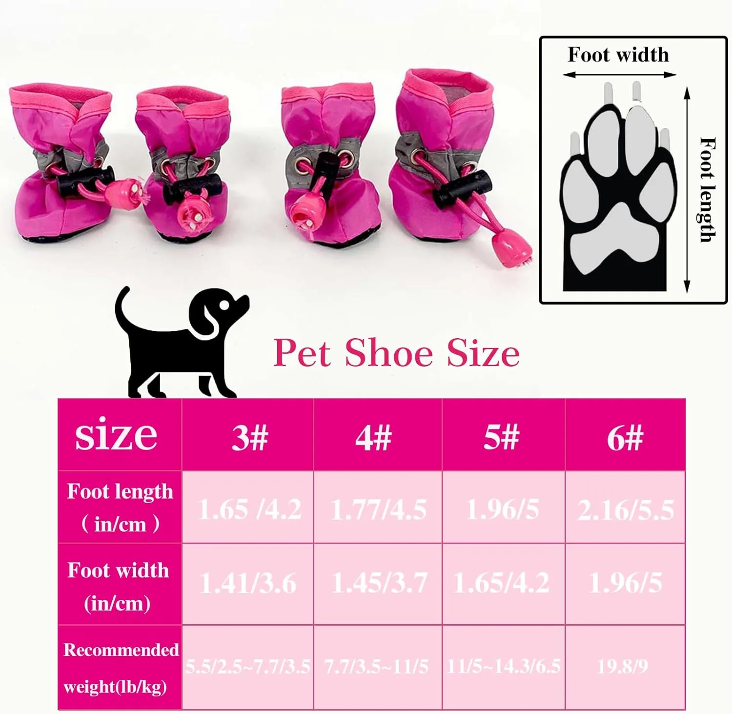Dog Boots for Small Medium Large Dogs with Reflective Strap, Anti-Slip Dog Shoes for Hot Pavement, Dog Booties and Paw Protectors for Cat Pet Doggie Hiking Hardwood Indoor Outdoor (Pink 5)
