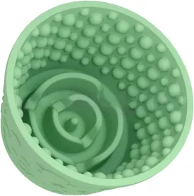 Dog Slow Feeder Lick Bowl,Anxiety Relief Slow Feeder Treat Dispenser, Non-Slip Anti-chocking Pet Dish, Silicone Dog Licking Bowl Entertainment Interactive Puzzle Toy for Small & Medium-Green