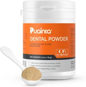 Dog Teeth Cleaning Powder - Dog Dental Powder for Breath Freshener - Targets Tartar & Plaque - Cat Dog Dental Care - All Breeds & Sizes