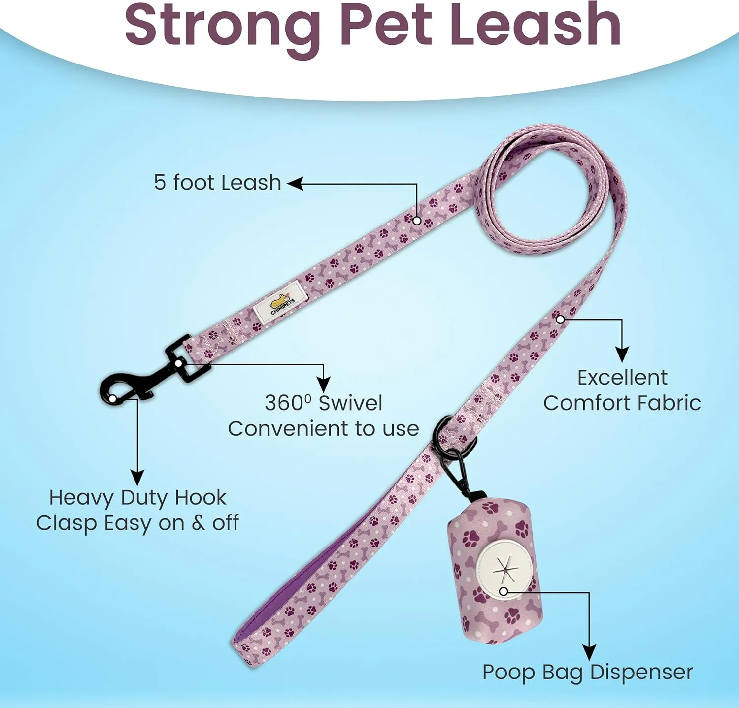 Easy-Walk Dog Harness and Leash, Small Easy-Walk Dog Harness, Puppy Starter Kit, No-Escape Harness & Leash Set Training | Frenchie, Yorkie, Chihuahua, Dachshund Dog or Puppy Vest w/Poop Bag Holder