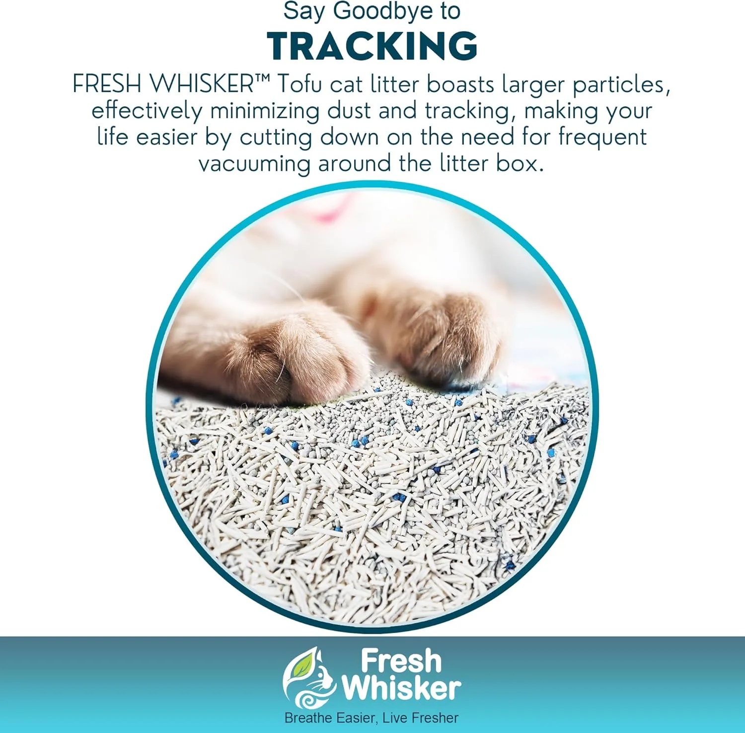FreshWhisker Tofu Cat Litter, Ultimate Odor Control, Quick and Strong Clumping, Low Dust, Less Tracking, Less Cleanup, Longer Lasting Plant Based 5-in-1 Kitty Litter (36 LB Box)