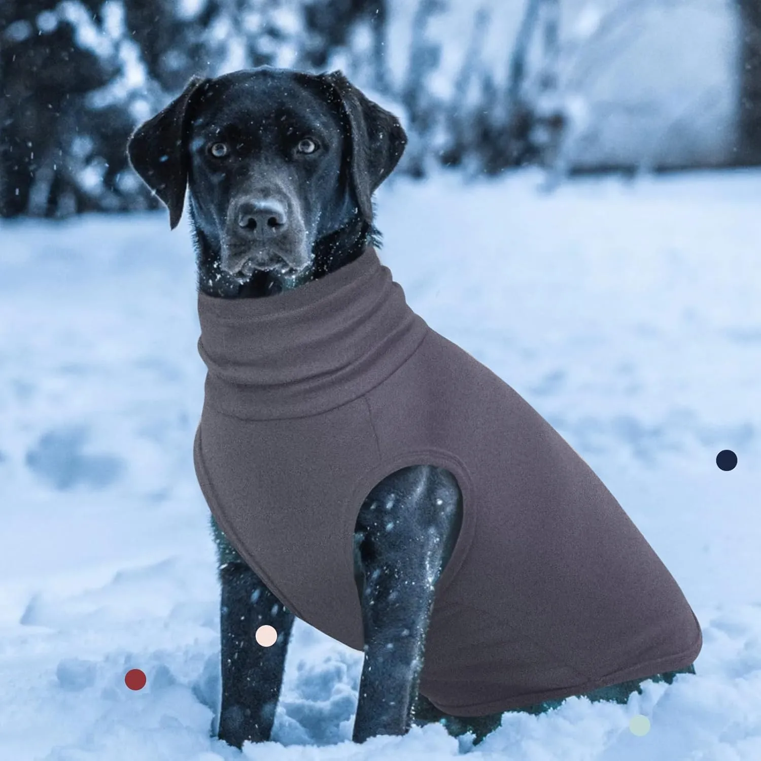 IECOii XL Dog Sweater - Stretch Fleece Turtleneck Vest for Large Dogs, Grey, X-Large, Warm Sweatshirt for Girl Boy, Christmas