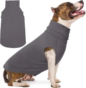 IECOii XL Dog Sweater - Stretch Fleece Turtleneck Vest for Large Dogs, Grey, X-Large, Warm Sweatshirt for Girl Boy, Christmas