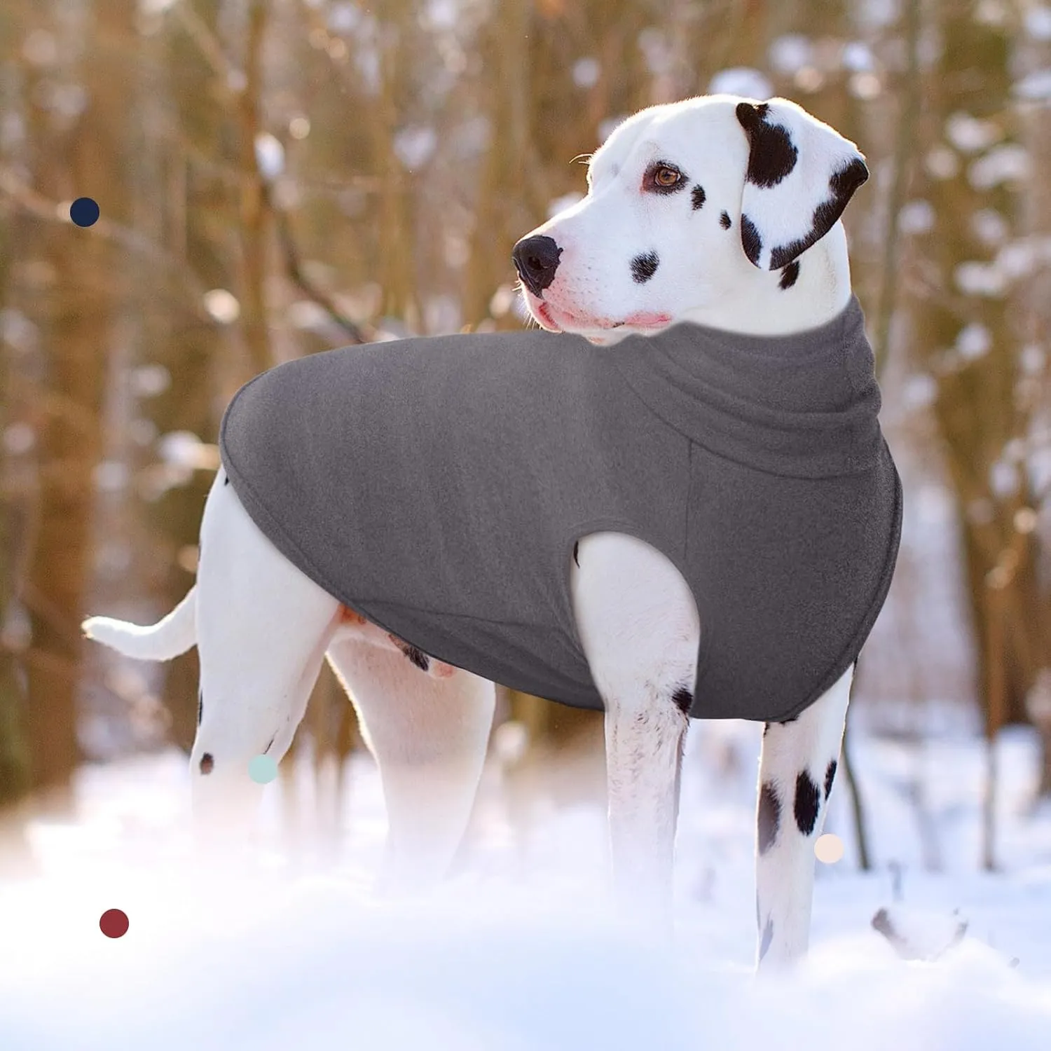 IECOii XL Dog Sweater - Stretch Fleece Turtleneck Vest for Large Dogs, Grey, X-Large, Warm Sweatshirt for Girl Boy, Christmas