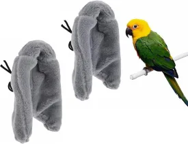 ISMARTEN 2 Pieces Comfort Corner Fleece Bird Blanket, Cuddle Nest Hanging Toy for Bird Cage, Warm Bird Shelter Bed for Small and Medium Parrots, Cockatiel Pigeon and Lovebirds (S)