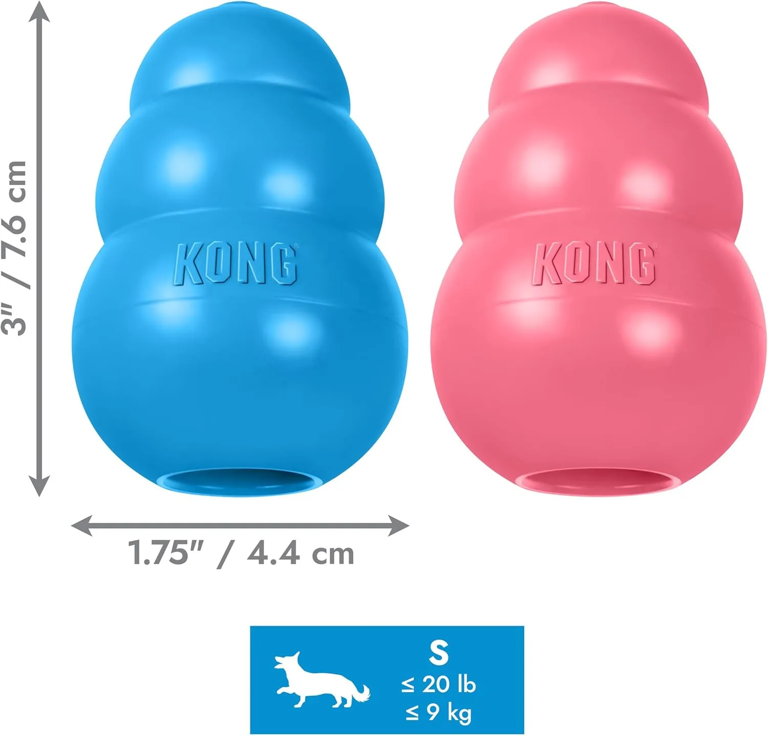 KONG - Puppy Toy Natural Teething Rubber - Fun to Chew, Chase and Fetch - for Small Puppies - Pink