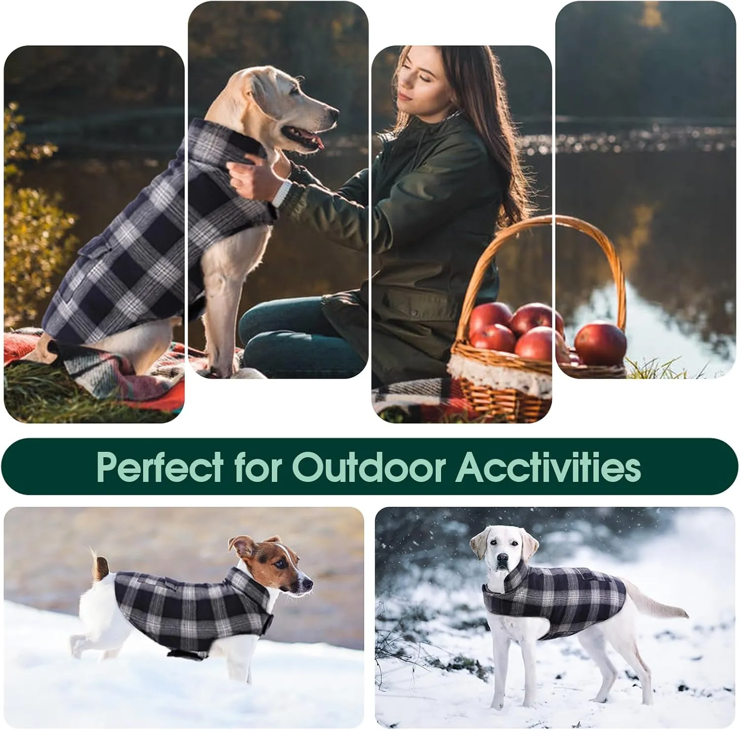 Kuoser Reversible Dog Jacket, Warm Winter Coat, Windproof Dog Clothes, Dark Blue XL
