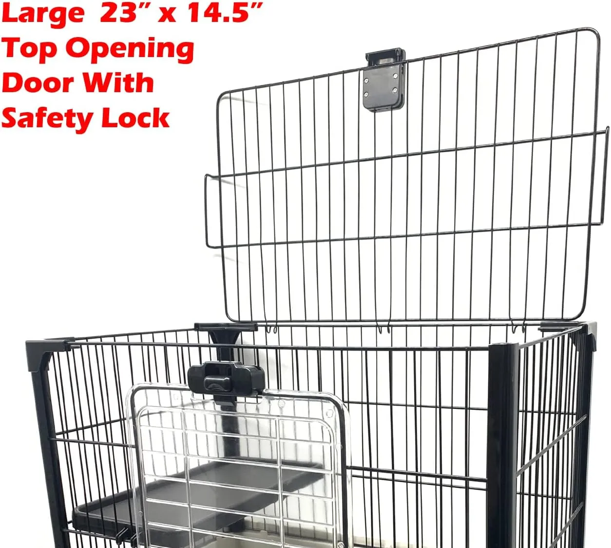 Large 5-Level In/Outdoor Small Animal Pet Cage for Guinea Pig Ferret Squirrel Chinchilla Cat Playpen Rabbit Hutch with Solid Platform Ramp Leakproof Litter Easy Clean 2-Inch Deep Tray Lockable Casters