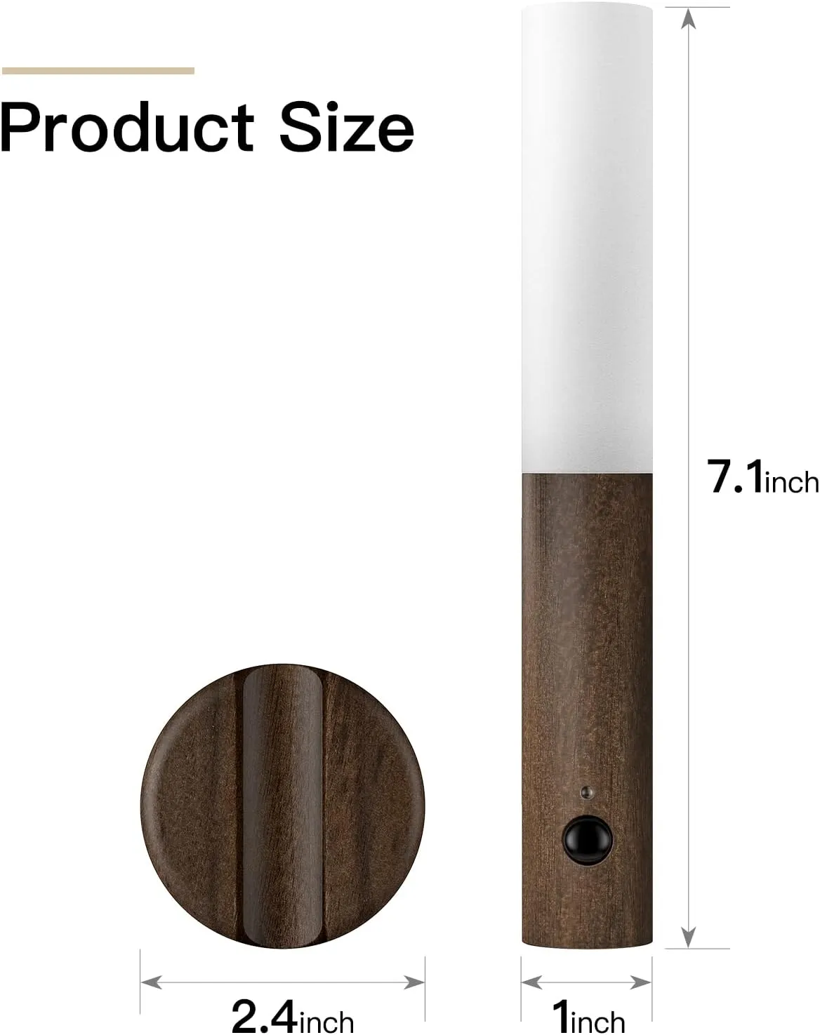 Miebul Motion Sensor Night Light, Magnetic LED Wall Lights Rechargeable Sensor Night Light Indoor Wooden Wall Sconce for Bedroom Corridor Staircase, Walnut Wood