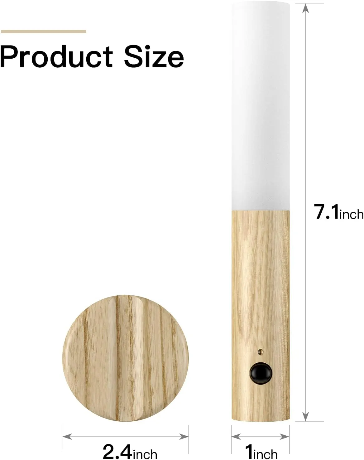 Miebul Motion Sensor Night Light, Rechargeable Body Sensor Night Light Indoor, Magnetic Wooden LED Wall Sconce for Bedroom Corridor Staircase Cabinet, White Ash Wood
