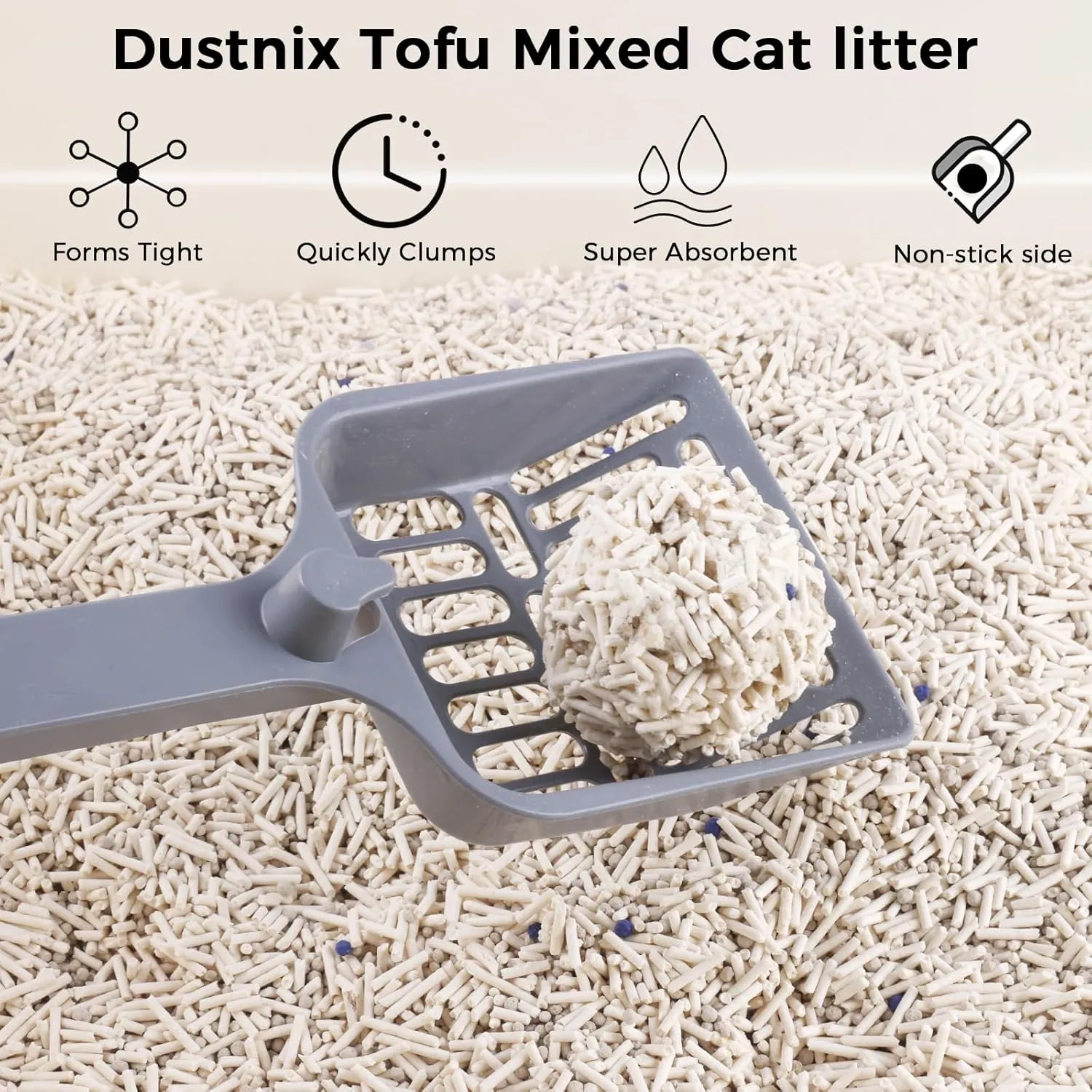 Mixed Tofu Cat Litter - Dust-Free, Fast Drying, and Flushable Clumping Cat Litter - Unscented Kitty Litter for Odor Control(Peach 11 Pounds)