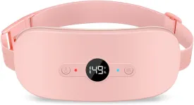 NOWWISH Heating Pad for Period Cramps Pain Relief, Portable Electric Cordless Menstrual Heating Pad Rechargeable with 6 Heat Levels and 6 Massage Modes, College Dorm Room Essentials for Girls, Pink