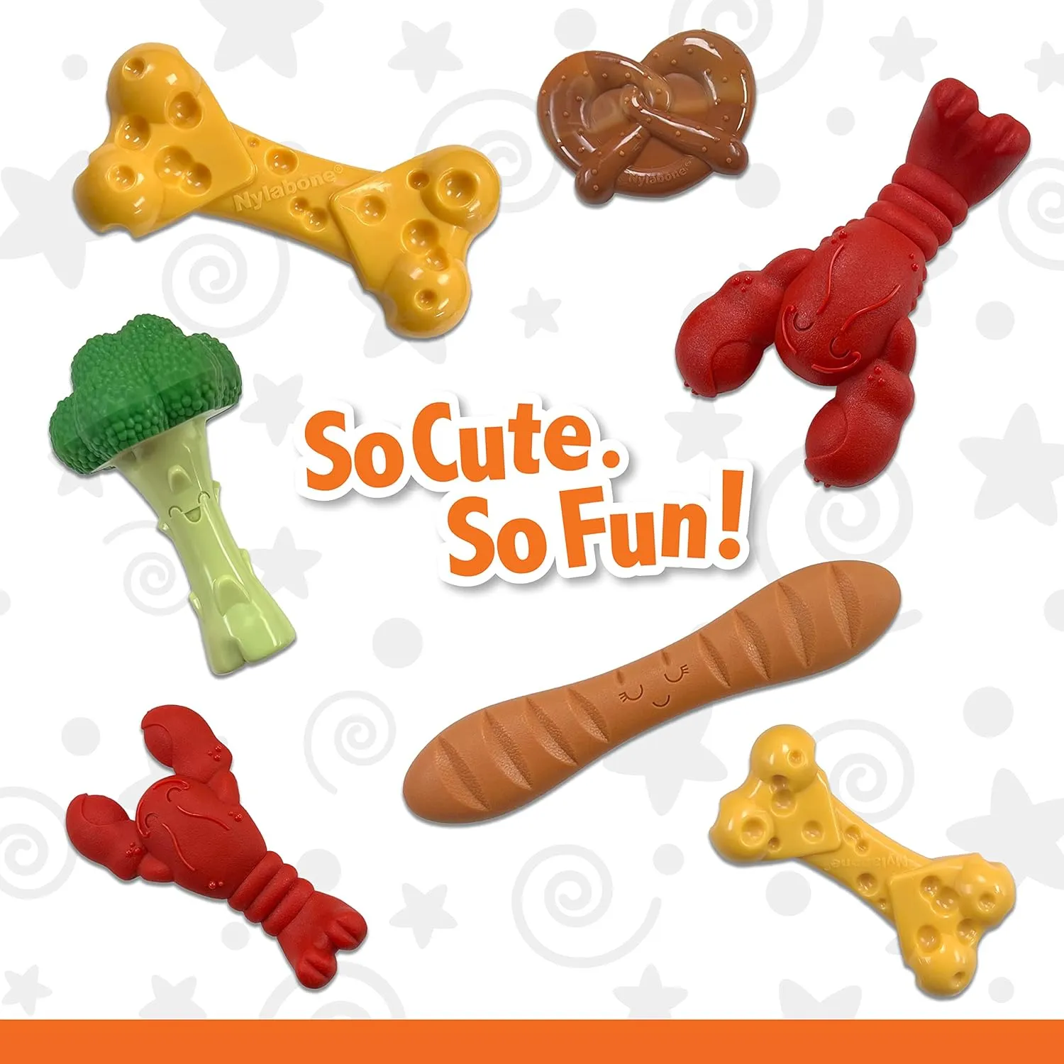 Nylabone Cheese Bone Power Chew Toy for Dogs, Cute Dog Toys for Aggressive Chewers, Cheese Flavor, X-Large Dogs - 50  lbs, 1 Count