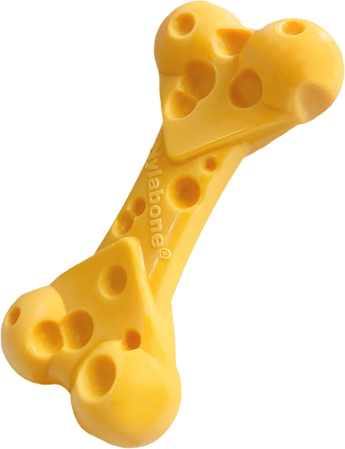 Nylabone Cheese Bone Power Chew Toy for Dogs, Cute Dog Toys for Aggressive Chewers, Cheese Flavor, X-Large Dogs - 50  lbs, 1 Count