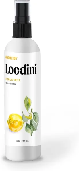 Odorcide Loo-Dini Citrus Mist Toilet & Bathroom Spray - Odor Eliminator for Toilet and Bathroom Air Freshener & Deodorizer