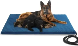Pet Heating Pad,Extremely Waterproof Heated Cat Dog Bed Outdoor & Indoor,Multi-Size Heated Dog Cat Blanket Mat,Pet Heater Warmer for Cat Dog House Whelping Box(Dark Blue,XL-36 Lx24 W)