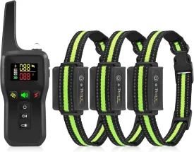 PetJoy Shock Collar for 3 Dogs, Automatic Bark Collar with Remote, Bark and Training Collar 2 in 1, Auto Bark Collar with Beep, Vibration and Shock (Level 1-100) - Remote 3300 Ft