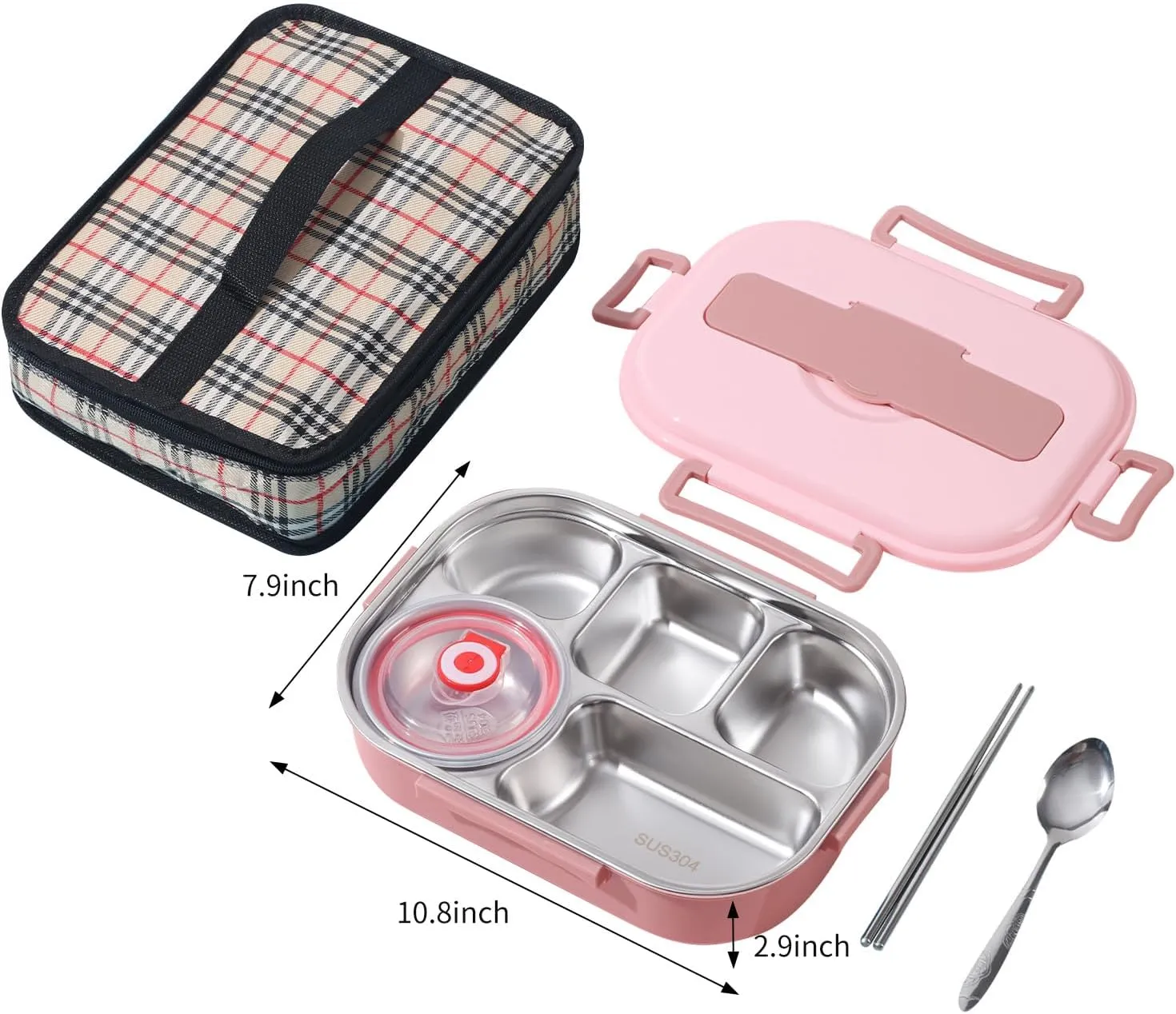 Portable Stainless Steel Meal Box Set With Cutlery, Sealed Soup Bowl, And Extra Long Insulated Bagsuitable For Microwave And Water Heating, Perfect For Office. Outdoor Work, And Camping Dining