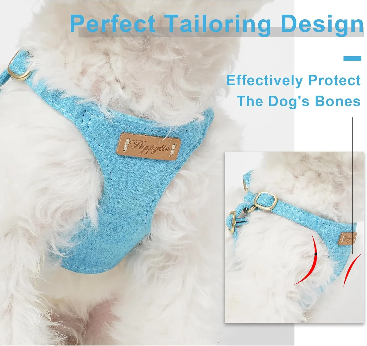 Puppytie Ultra-Light No-Pull XXS Dog Harness  Escape-Proof Adjustable Vest for Small Breeds (2.2-6lbs)