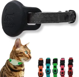 Quick Release Breakaway Cat Collar   AirTag Holder - with Soft Padding, Tactical Fabric Exterior, Natural and Neon Color Options, Compatible with Apple Air Tag and Moto Tags (Charcoal Black)