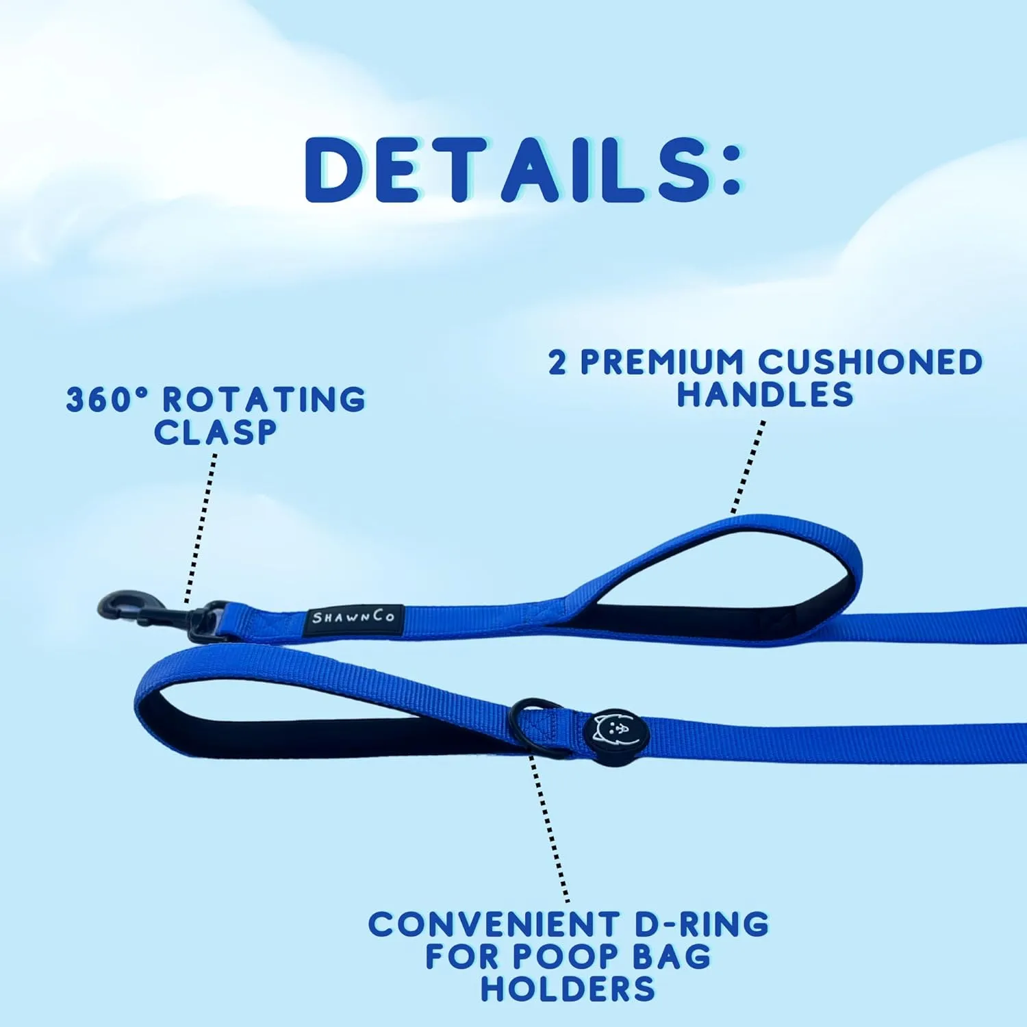 ShawnCo Dream Walk Dog Leash- Premium, Nylon Pet Leash with Soft Neoprene Handle for Small, Medium and Large Dogs (Sunset Orange, M/L 6FT w/ 2 Handles)