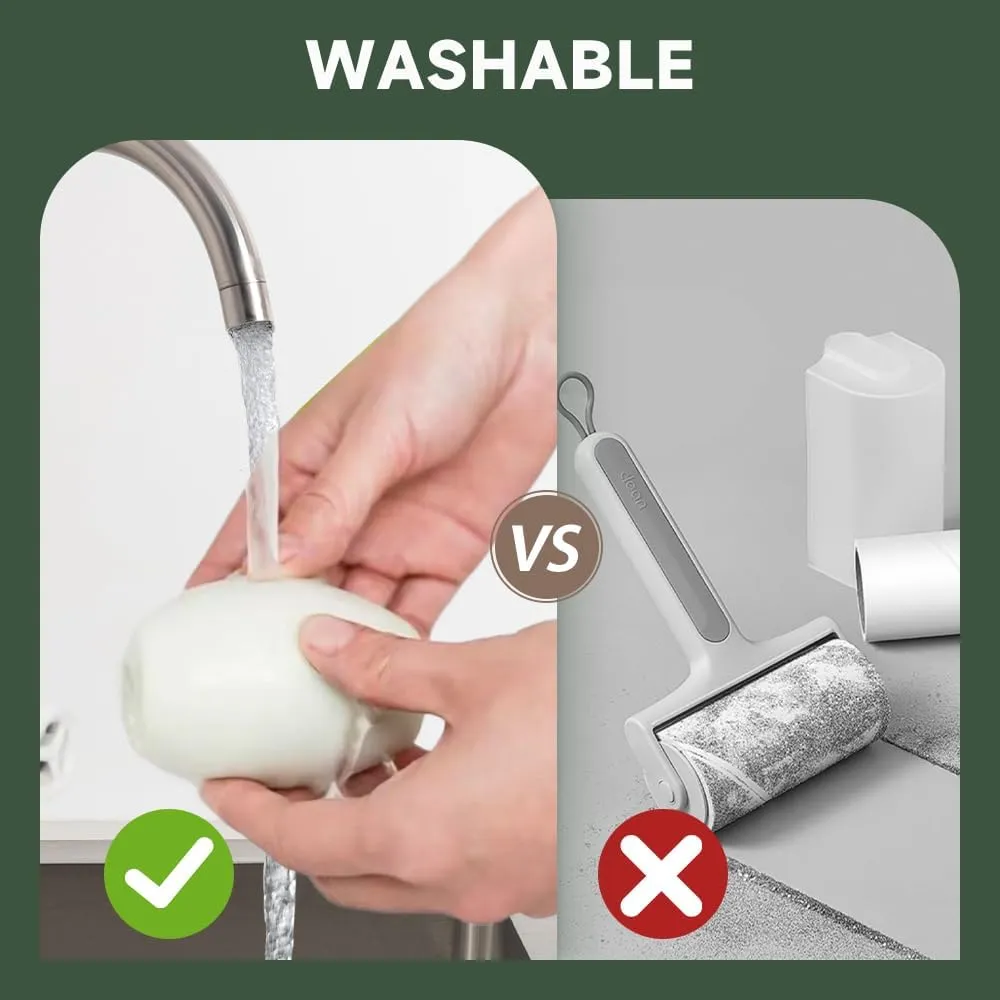 Washable Lint Roller, Portable & Reusable Lint Roller, Reusable Washable Lint Roller, Travel Lint Roller Mini Lint Roller for Lint Hair, Clothes (Green)