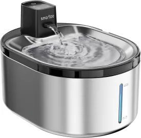 Wireless Cat Water Fountain Stainless Steel, 152oz/4.5L Cat Fountain Battery Operated, Cordless Pet Water Fountain for Cats & Dogs with Motion Sensor, Ultra Quiet Pump, Multi-Filtration